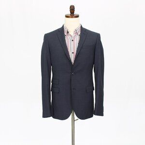 Egara 38R Gray Solid 2-Button Sport Coat Blazer Jacket P362
